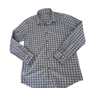 Perry Ellis Slim Fit Checkered Plaid Dress Shirt